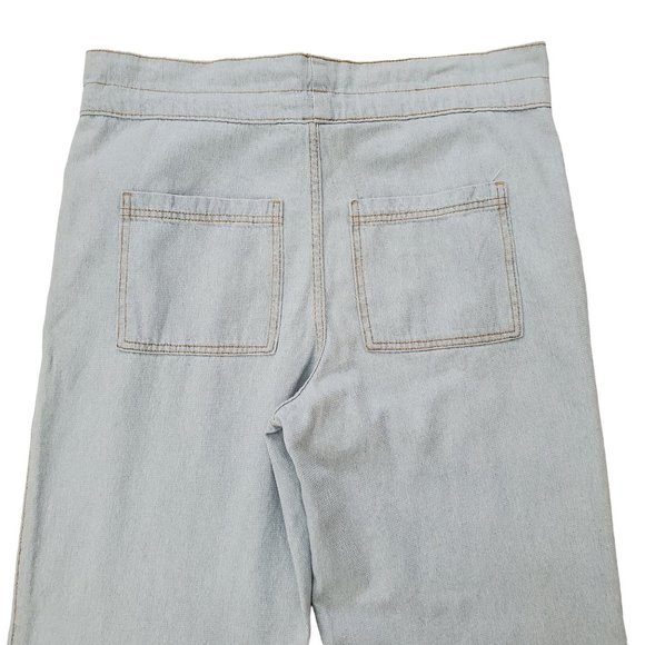 Universal Thread Blue Light Wash High Rise Wide Leg Denim Paperbag Pants - Picture 4 of 9